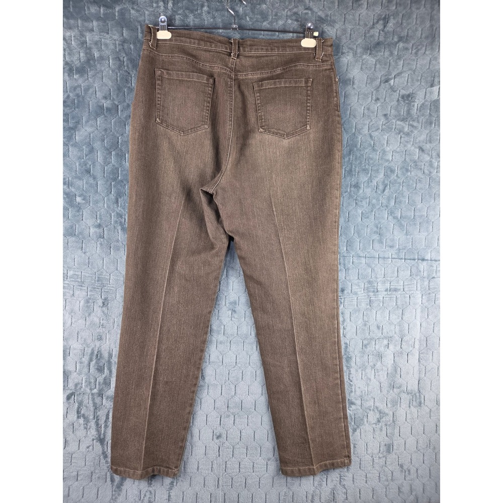 Gloria Vanderbilt Amanda High Rise Straight Leg Brown Jeans Womens Size 18 Missy - Picture 3 of 11